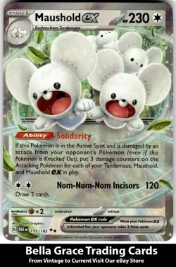 Maushold ex #155/182 SV04: Paradox Rift Pokemon Double Rare Holo - Image 1