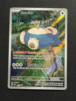 Pokemon 2023 TCG Snorlax SVP 051 Illustration Rare Full Art 151 Promo NM 2 - Image 1