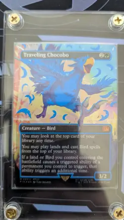 Traveling Chocobo (Borderless) (Neon Ink Blue) Final Fantasy Foil - Image 1