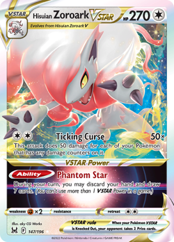 Hisuian Zoroark VSTAR - 147/196 - Rare VSTAR - Lost Origin - Holo NM/M - LOR - Image 3
