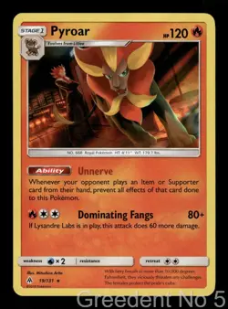 Pyroar 19/131 Holo Rare Forbidden Light Pokemon Holo Lightly Played - Image 1