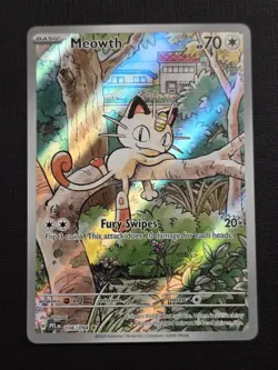 Pokemon TCG Meowth #106 Phantasmal Flames Illustration Rare NM - Image 1