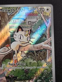 Pokemon TCG Meowth #106 Phantasmal Flames Illustration Rare NM - Image 3