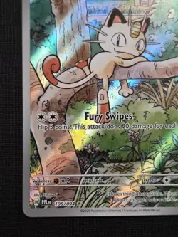 Pokemon TCG Meowth #106 Phantasmal Flames Illustration Rare NM - Image 5
