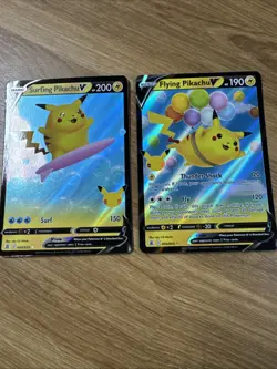 Pokemon Celebrations Flying Pikachu V #006/025 + Surfing Pikachu V #008/025 - Image 1