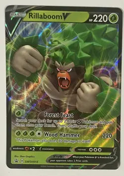 Rillaboom V SWSH014 - SWSH: Black Star Promo - Pokemon TCG Near Mint Condition - Image 1