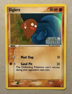 Pokemon TCG Diglett 50/100 Crystal Guardians Reverse Holo Stamp 2006 - Image 1