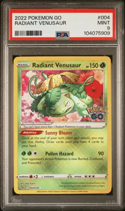 2022 Pokemon Go Radiant Venusaur PSA 9 #004 - Image 1