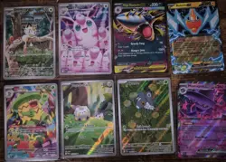Pokemon Full Art Lot 8 Phantasmal Flames Meowth, Wigglytuff, Ludicolo - Image 1