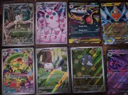 Pokemon Full Art Lot 8 Phantasmal Flames Meowth, Wigglytuff, Ludicolo - Image 2