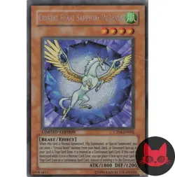 Yugioh Crystal Beast Sapphire Pegasus CT04-EN002 Secret Rare Limited Edition MP - Image 1