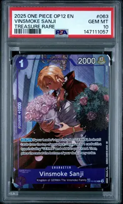2025 One Piece Legacy of the Master Vinsmoke Sanji Treasure Rare #063 PSA 10 - Image 1