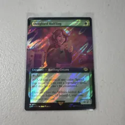 Delighted Halfling Extended Art Surge Foil MTG Magic The Gathering - Image 1