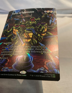 Waves of Aggression Borderless FOIL NM Teenage Mutant Ninja Turtles TMNT MTG - Image 3