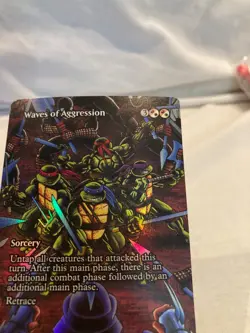 Waves of Aggression Borderless FOIL NM Teenage Mutant Ninja Turtles TMNT MTG - Image 4