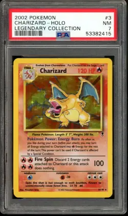 Charizard Pokemon 2002 Holo Legendary Collection English 3/110 PSA 7 - Image 1