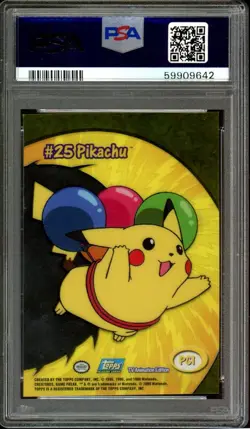 Flying Pikachu Pokemon 2000 Topps TV Animation Clear Cards English #PC1 PSA 10 - Image 2