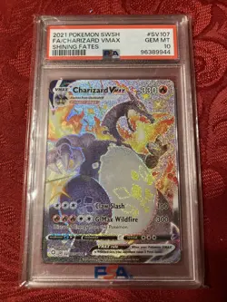 2022 Pokemon Sword & Shield SWSH #SV107 FA/Charizard VMAX PSA 10 Gem Mint - Image 1