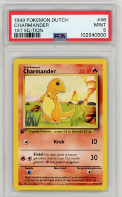 Pokemon 1st Edition Dutch Charmander PSA 9 Base Set 102640600 - Image 1