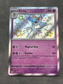 Pokemon TCG Kirlia Shiny Rare Card 154/091 Paldean Fates NM - Image 1