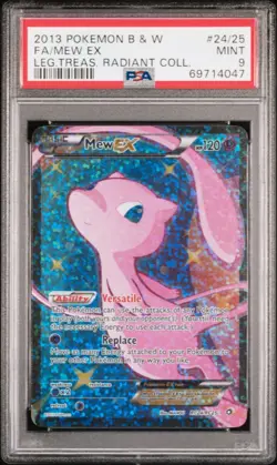 2013 POKEMON B&W LEGENDARY TREASURES RADIANT COLLECTION#RC24 FA/MEW EX PSA 9 - Image 1