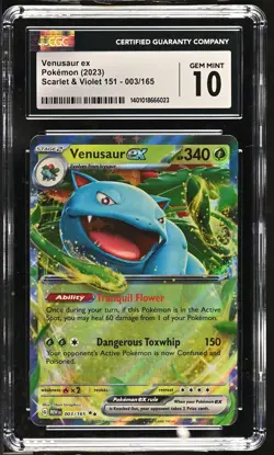CGC 10 GEM MINT Venusaur ex 003/165 151 Pokemon Card MEW EN - Image 1