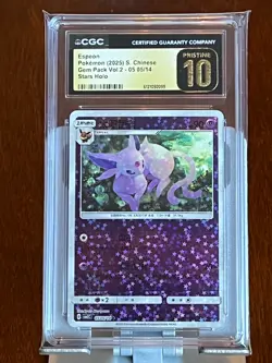 Pokemon Espeon 05 05/14 Gem Pack Vol. 2 Chinese Stars Holo CGC 10 Pristine - Image 3
