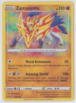 Zamazenta 102/185 Amazing Rare Vivid Voltage Pokemon TCG Near Mint - Image 1