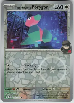Pokemon Team Rocket's Porygon Common SV10: Destined Rivals 153/182 NM - Image 1