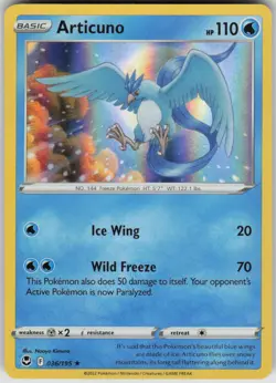 Pokemon Articuno Holo Rare SWSH12: Silver Tempest 036/195 NM - Image 1