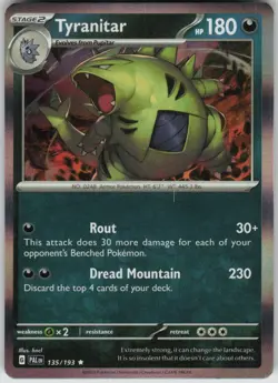 Pokemon Tyranitar - Rare SV02: Paldea Evolved 135/193 NM - Image 1