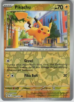 Pokemon Pikachu Common SV02: Paldea Evolved 062/193 NM - Image 1