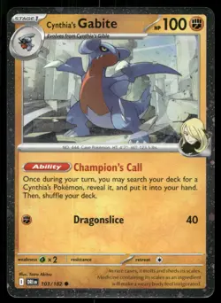 Cynthia's Gabite (Cosmos Holo) 103/182 Holo Miscellaneous Cards & Products - Image 1