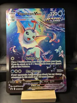Pokemon TCG Vaporeon VMAX Holo Jumbo Card Promo SWSH182 - Image 1