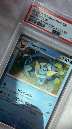 2025 Pokemon SVP EN Vaporeon Pre Poster Collection PSA Mint 9 UK seller - Image 3
