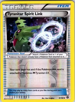 Tyranitar Spirit Link 81/98 XY - Ancient Origins Pokemon LP Reverse Holo - Image 1