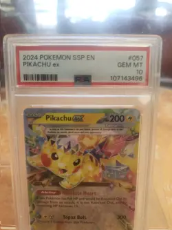 Pikachu Ex #57 PSA 10 Pokemon Surging Sparks - Image 2