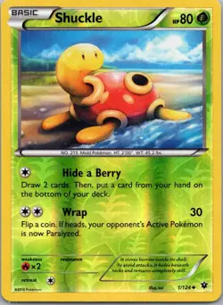 Pokemon TCG Shuckle 1/124 Fates Collide Reverse NM - Image 1