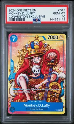One Piece Monkey D. Luffy Convention Exclusive English King Promo P-043 PSA 10 - Image 1