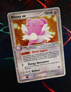 HP Pokemon BLISSEY EX Card UNSEEN FORCES Set 101/115 Holo Foil Ultra Rare 2005 - Image 1