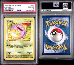 1999 Pokemon Base Set #51 Koffing 1st Edition Shadowless PSA 8 - Image 3