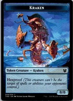 Lot of 2 MTG Magic The Gathering Kraken Token Theros THB 004/014 See Scans - Image 1
