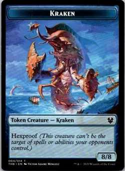Lot of 2 MTG Magic The Gathering Kraken Token Theros THB 004/014 See Scans - Image 3