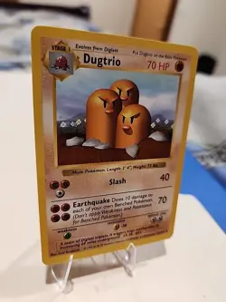 1999 Pokemon TCG Dugtrio Base Set #19/102 Non-Holo Rare Card Shadowless - Image 3