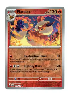 Flareon 013/131 Rare Reverse Holo SV: Prismatic Evolutions Pokemon NM - Image 1
