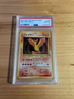 1997 Pokemon Japanese Fossil Moltres Holo #146 [PSA 10] GEM MT - Image 2