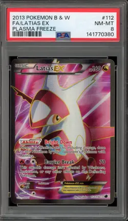 Pokemon Latias EX Plasma Freeze Full Art #112 PSA 8 - Image 1