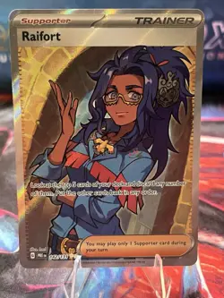 Pokemon TCG Raifort AND Ortega Trainer Prismatic Evolutions 142/131 Double Rare - Image 2