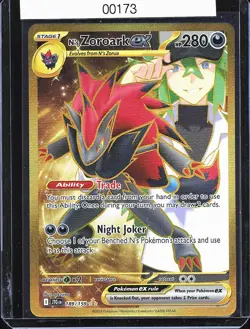 N’s Zoroark ex 189/159 Gold Secret Rare Pokemon TCG NM - Image 1
