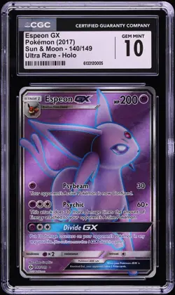 2017 Pokemon Sun & Moon Espeon GX #140 CGC 10 - Image 1